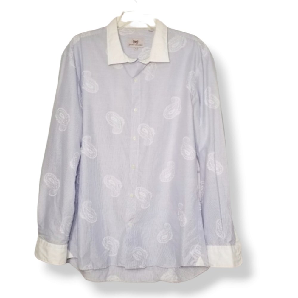 Hickey Freeman Paisley Button Up Shirt Size XL